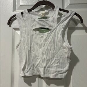 H&M double strap cut out cropped tank top